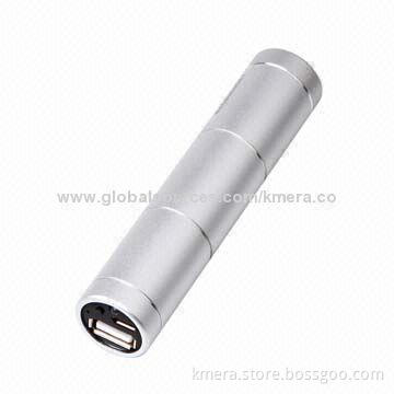 External Power Bank with 2,600mAh Capacity, Portable and Changeable, Aluminum Housing